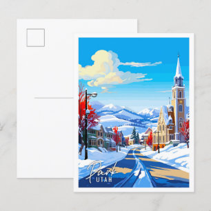 Park Utah USA vintage travel illustration Postcard