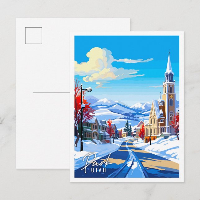 Park Utah USA vintage travel illustration Postcard (Front/Back)