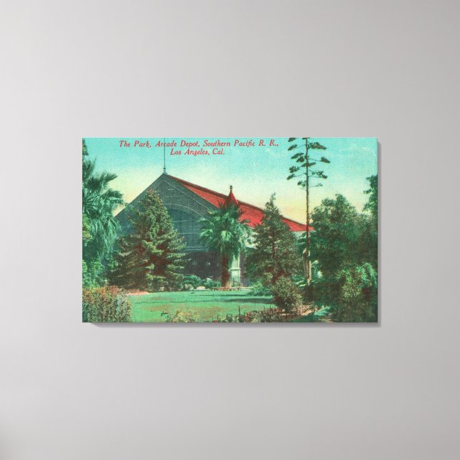 Park View of SP RR Arcade Depot Canvas Print (Front)