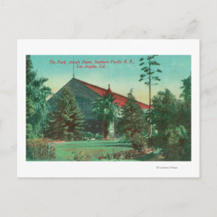 Park View of SP RR Arcade Depot Postcard