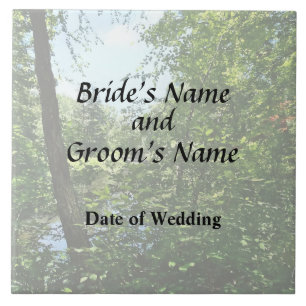 Park With Bridge in Distance Wedding Products Tile