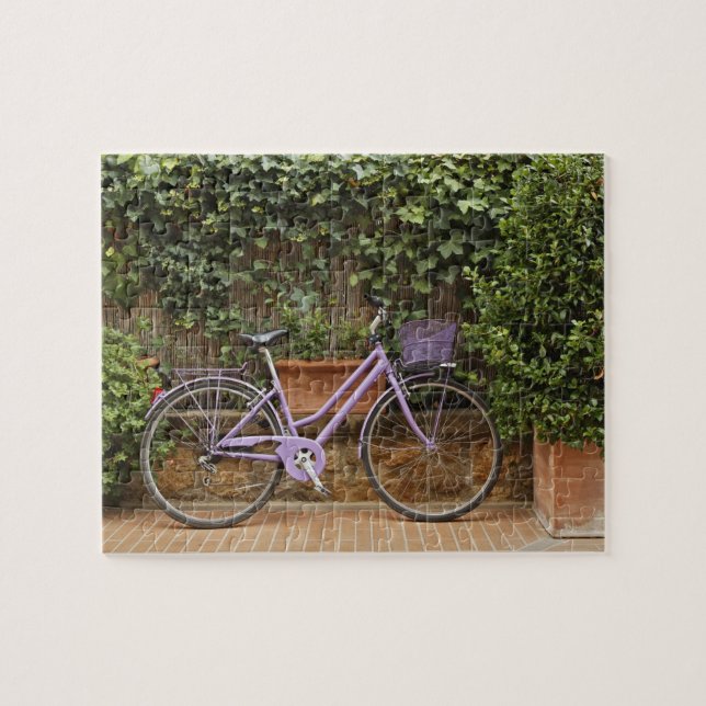 Parked bicycle, Pienza, Italy, Tuscany Jigsaw Puzzle (Horizontal)