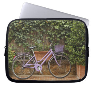 Parked bicycle, Pienza, Italy, Tuscany Laptop Sleeve