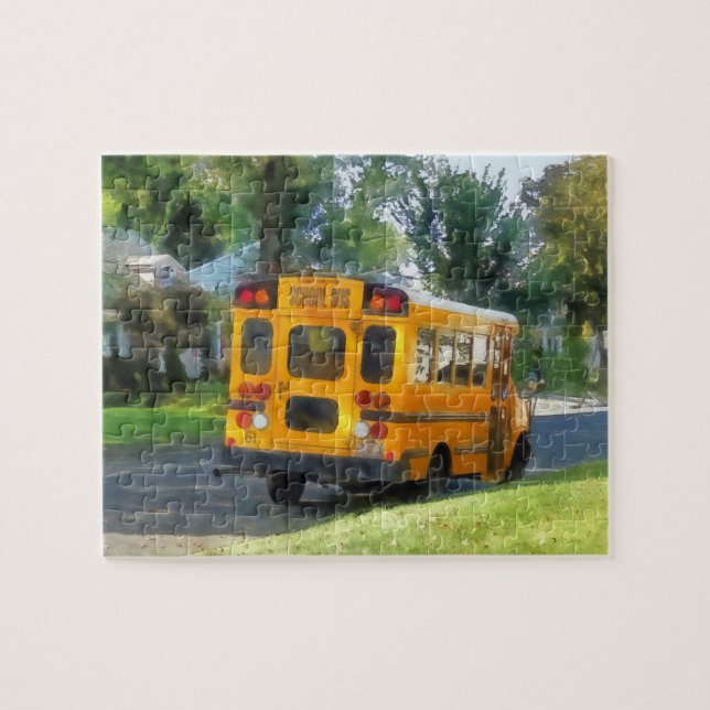 Parked School Bus Jigsaw Puzzle (Horizontal)