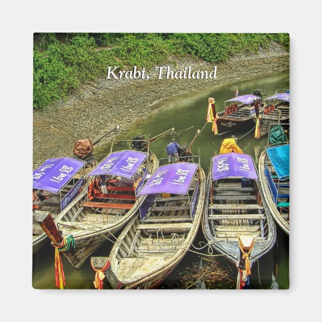 Parked Water Taxis :Krabi, Thailand Magnet (Front)