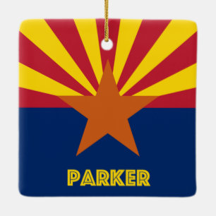 Parker AZ Flag Ceramic Ornament