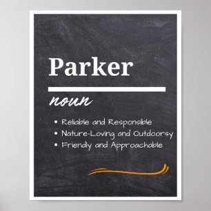 Parker, Boy Personalized Name Definition  Poster