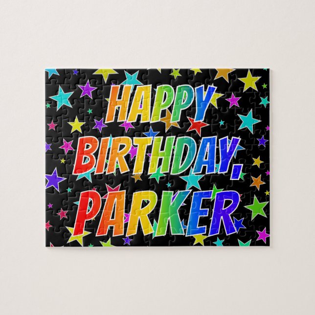 "PARKER" First Name, Fun "HAPPY BIRTHDAY" Jigsaw Puzzle (Horizontal)