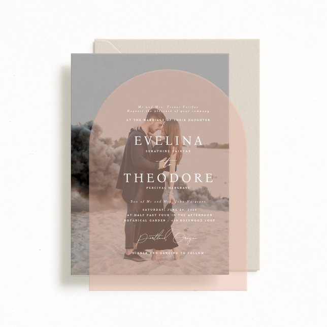 Parker Formal Beige Tinted Wedding Invitation (Creator Uploaded)