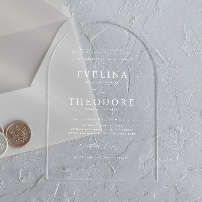 Parker Formal Portrait Acrylic Wedding Invitation (Creator Uploaded)