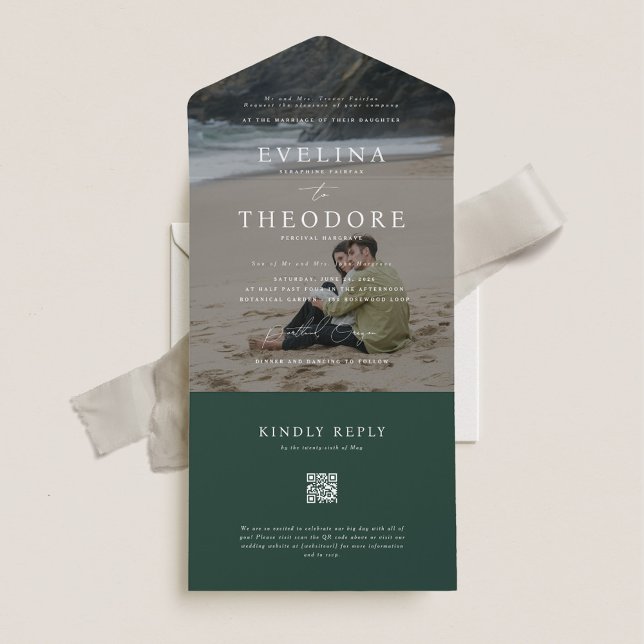 Parker Modern Photo Seal and Send Wedding All In One Invitation (Creator Uploaded)