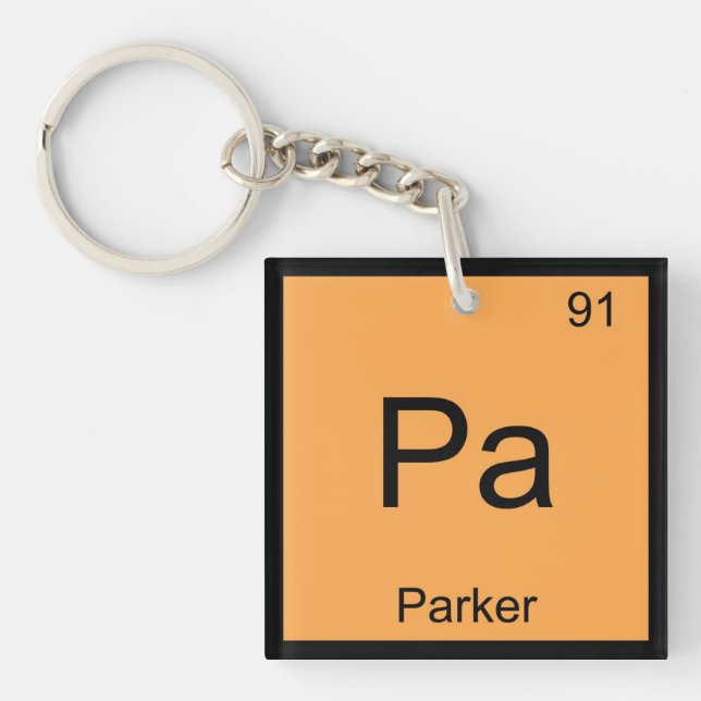 Parker Name Chemistry Element Periodic Table Keychain (Front)