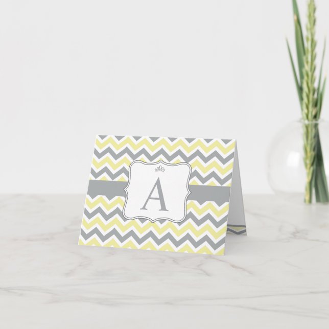 Parker Note Card - Yellow and Grey (Front)