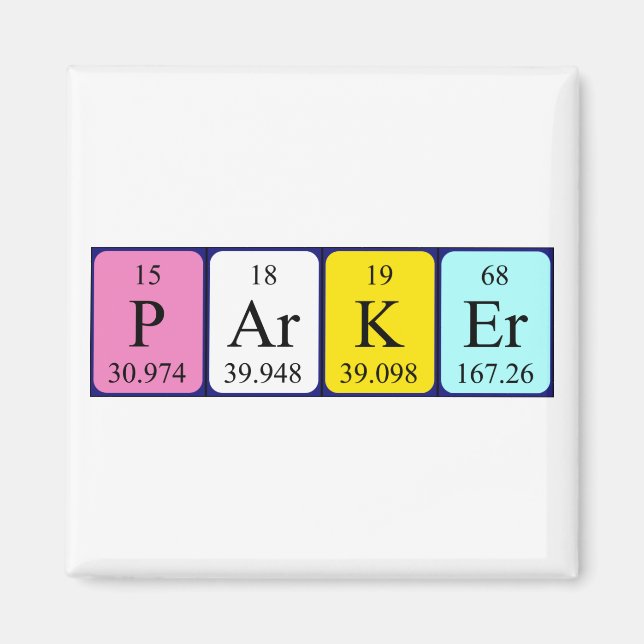 Parker periodic table name magnet (Front)