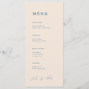 Parker Wedding Dinner Menu