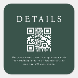 Parker Wedding QR Code Square Sticker