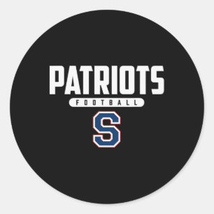 Parkersburg South Patriots Logo Football Hs  Classic Round Sticker