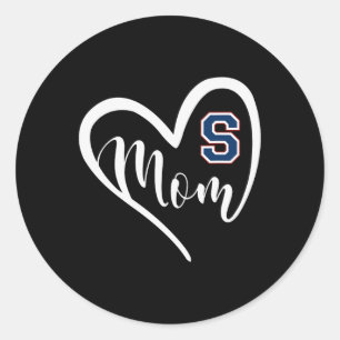 Parkersburg South Patriots Logo Heart Mom Hs  Classic Round Sticker