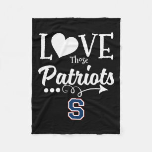 Parkersburg South Patriots Logo Love Those Hs  Fleece Blanket