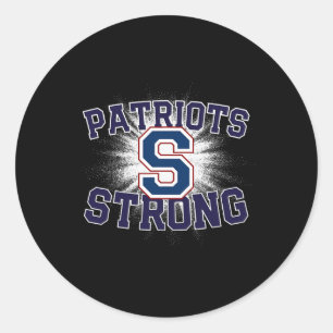 Parkersburg South Patriots Logo Strong Flag Hs Classic Round Sticker