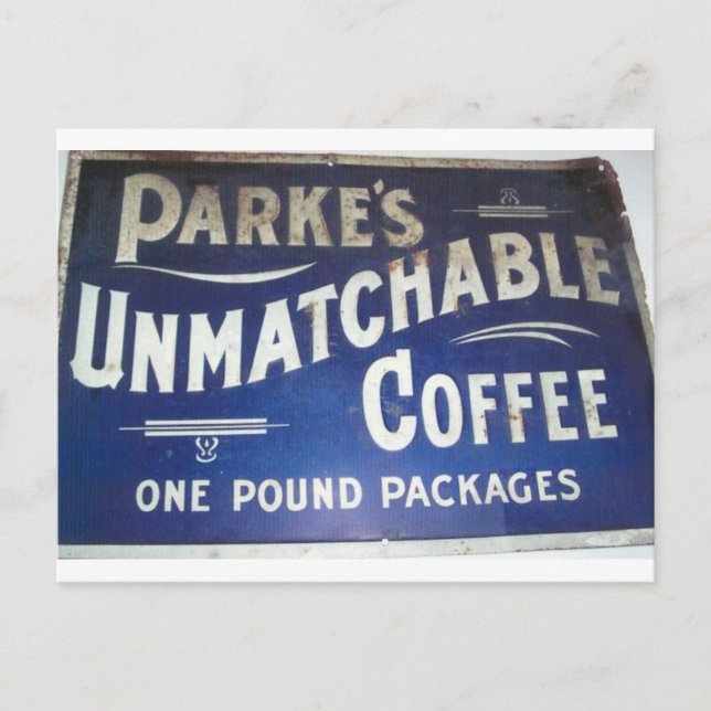 Parke's Coffee Sign Postcard (Front)