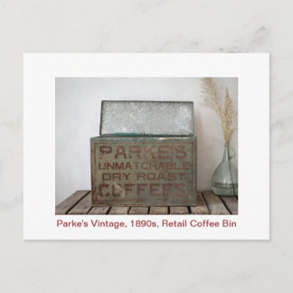 Parke's Vintage Retail 1890s Coffee Bin Postcard