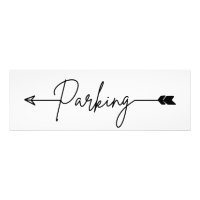 Parking direction sign left, party arrow Poster