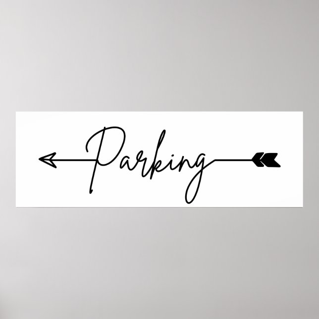 Parking direction sign left, party arrow Poster (Front)