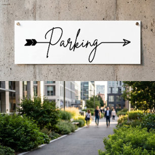 Parking direction sign left, party arrow Poster