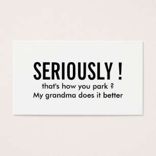 Parking Funny Simple Noir