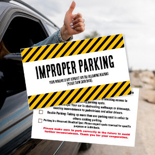 Parking Incorrectly complaint card