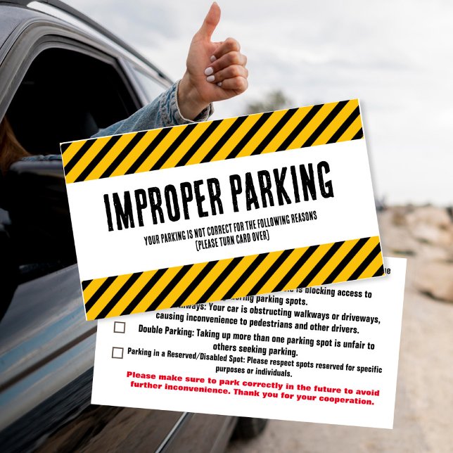 Parking Incorrectly complaint card (Creator Uploaded)