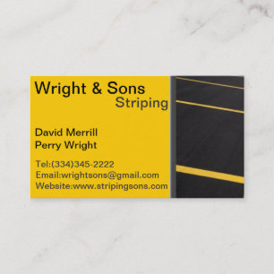 Parking lot striping business card