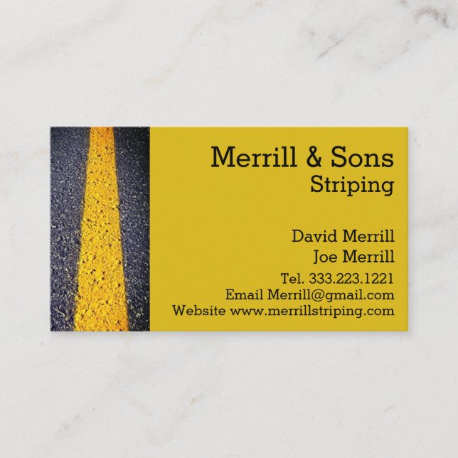 Parking Lot Striping Business Card (Front)