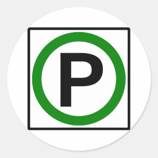 Parking Permitted Highway Sign Classic Round Sticker