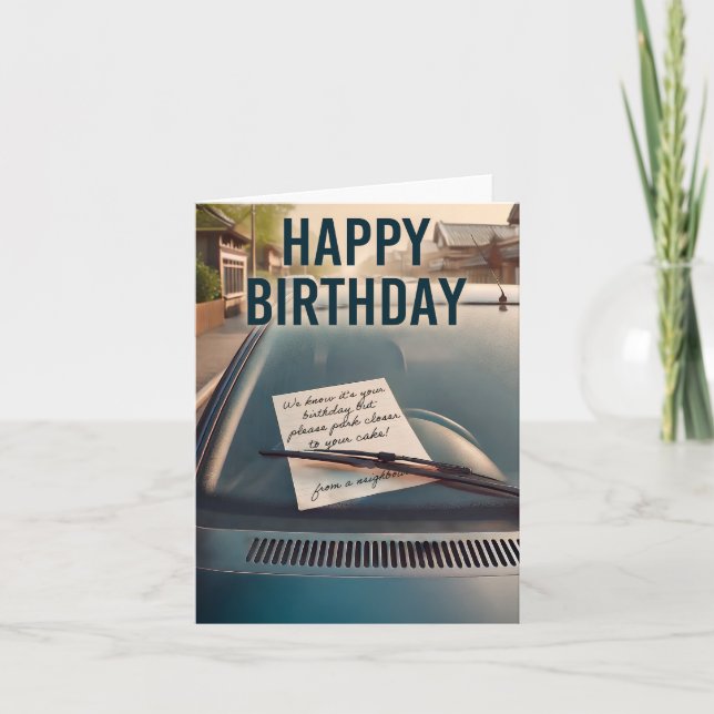 Parking Reminder Birthday Card (Front)