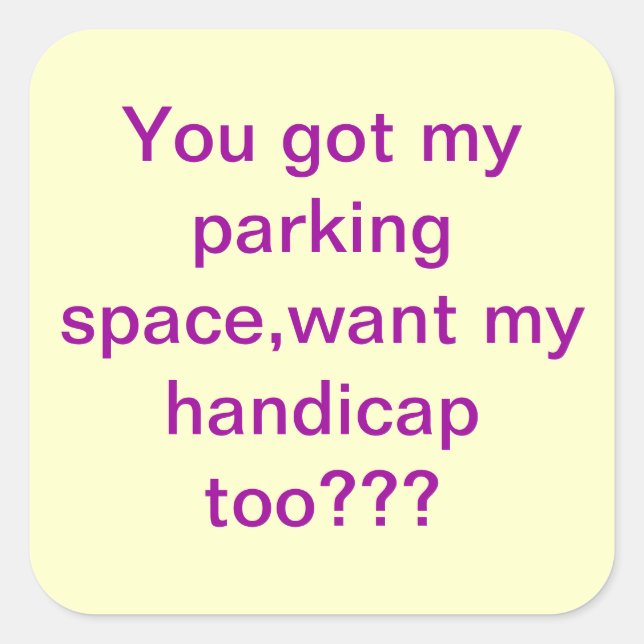 parking sticker (Front)