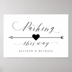 Parking This Way Elegant Script Directional Sign