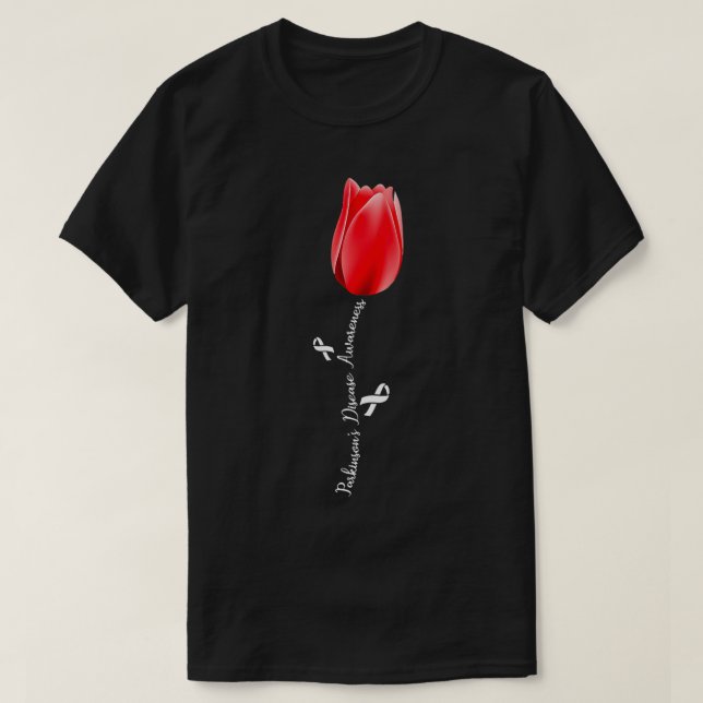 Parkinson Disease Awareness Tulip April Month Prem T-Shirt (Design Front)