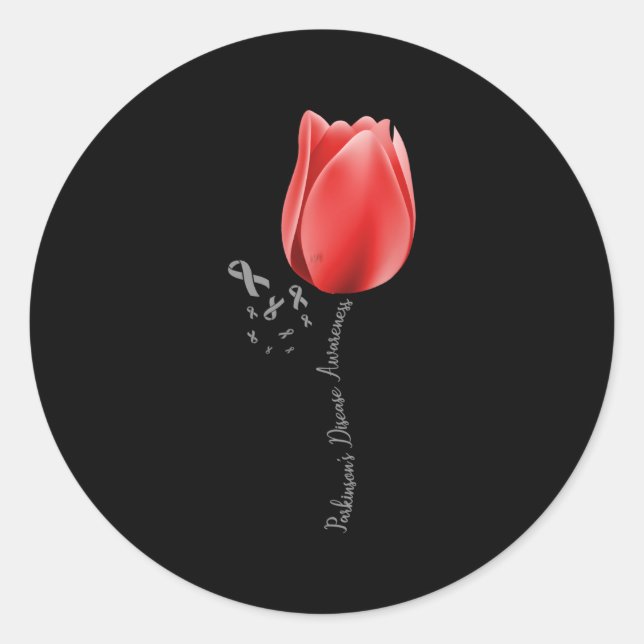 Parkinson Disease Awareness Tulip April Month Pret Classic Round Sticker (Front)