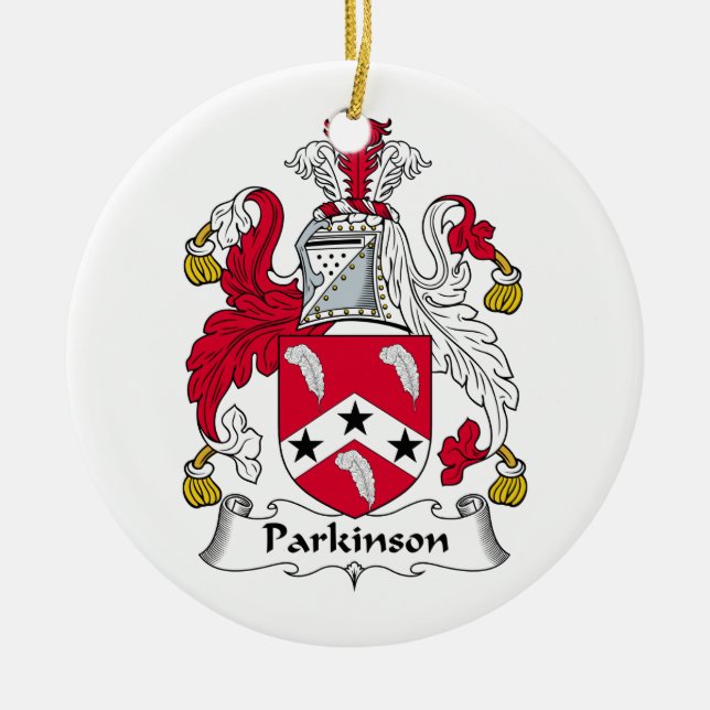Parkinson Family Crest Ceramic Ornament (Front)