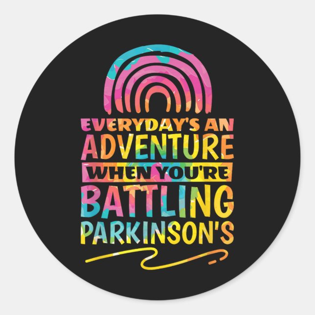 Parkinson Quote Design For Parkinsons Awareness  Classic Round Sticker (Front)