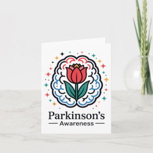 Parkinson’s Awareness Brain And Tulip _1 Card
