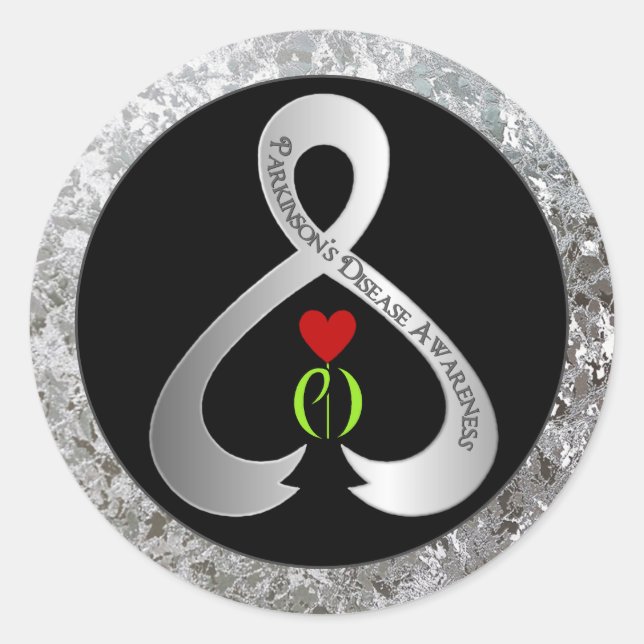 Parkinson"s Awareness Ribbon Classic Round Sticker (Front)