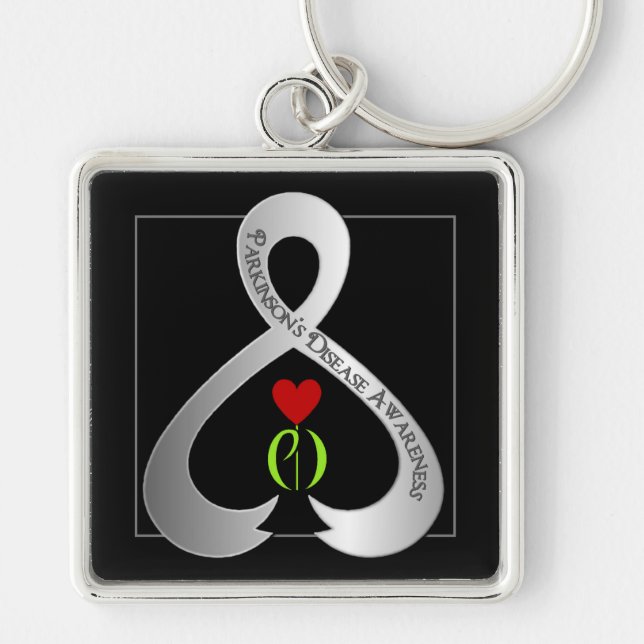 Parkinson"s Awareness Ribbon  Keychain (Front)