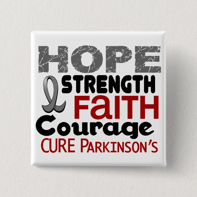 Parkinson’s Disease HOPE 3 2 Inch Square Button (Front)