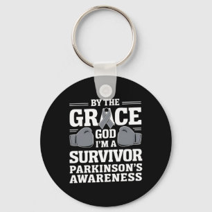 Parkinsons Awareness I'm A Survivor Grey Ribbon Bo Keychain