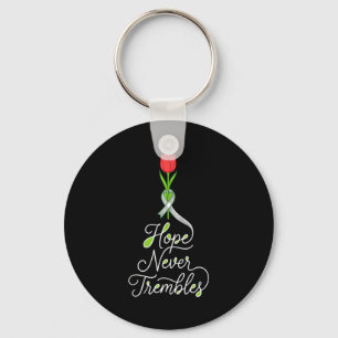 Parkinson's awareness support squad grey ribbon keychain