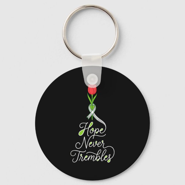 Parkinson's awareness support squad grey ribbon keychain (Front)
