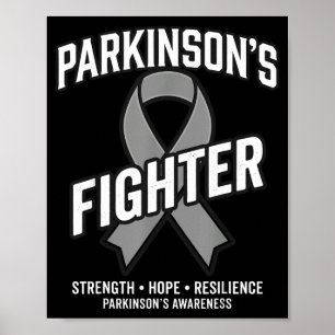 Parkinson's awareness support squad grey ribbon poster